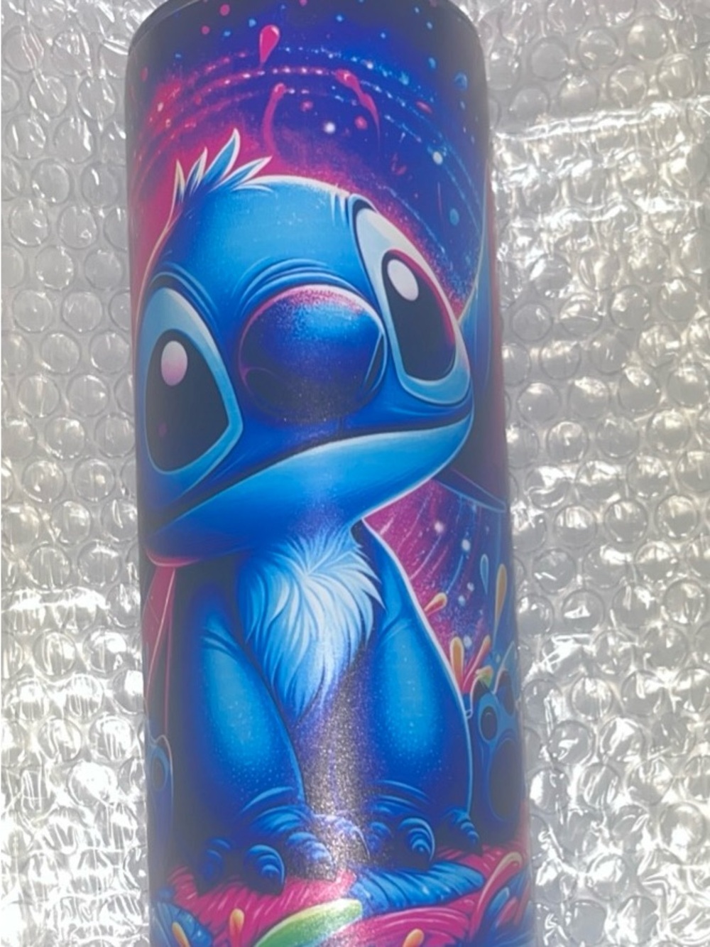 Blue Stitch Character Art Print metal tumbler